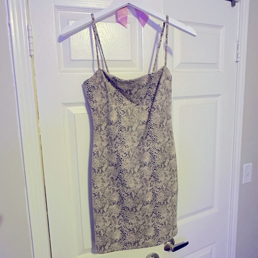 Snakeskin mini dress